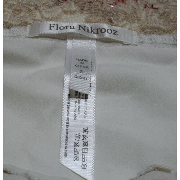 Flora Nikrooz Chemise White Gold Lace Womens Small Camisole Slip Bridal Wedding - Picture 4 of 4